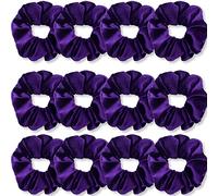 IVARYSS Lot de 12 chouchous violets en velours doux de qualité supérieure, bandes élastiques épaisses de couleurs unies pour femmes et filles