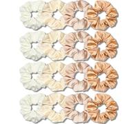 IVARYSS Lot de 16 chouchous pour cheveux, en satin doux que la soie pour femme, accessoires de cheveux tendance pour filles fines | coiffure épaisse (champagne)