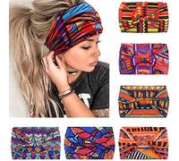IVARYSS Lot de 6 bandeaux larges pour femme, turban noué, grands bandeaux de style africain, accessoires pour cheveux, africains