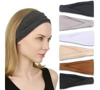 IVARYSS Lot de 6 bandeaux pour femme, antidérapants, extensibles de qualité supérieure, accessoires pour cheveux, à porter pour le yoga, la mode, l'entraînement, les voyages ou la course à pied,