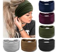 IVARYSS Lot de 6 grands bandeaux larges pour femme, turban noué de style africain, accessoires pour cheveux