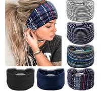 IVARYSS Lot de 6 grands bandeaux larges pour femme, turban noué, grands bandeaux de style africain, accessoires pour cheveux, ensemble bohème 2