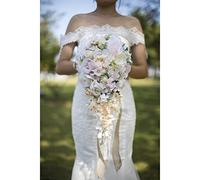 IVAYNE Bouquet de mariée en Cascade de Roses pour Mariage, cérémonie et Anniversaire