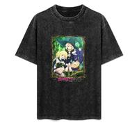 I've Been Killing Slimes F 300 Years and Maxed Out My Level Anime Mens T-Shirt Casual Cotton Unisex Black Tees Tops S