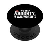 I've Been Naughty It Was Worth It Mischief Humour Holiday PopSockets PopGrip Adhésif