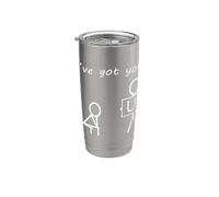 I've got you! Stickman Doodle Figurine humoristique imprimée Gobelet isotherme en acier inoxydable double paroi