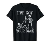 I've Got Your Back, Squelette | Funny Halloween T-Shirt Graphique avec Valeur, Homme, Noir, S