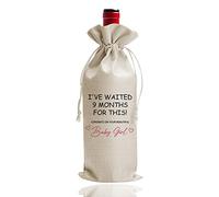 I've Waited 9 months for This New Mom Gift - New Mom Wine - New Mom Wine Gift - New Mom Wine Gift - New Mom Wine Bag - For Expecting Girl Mom Pregnant Women (DL077)