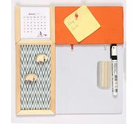 IVEI Tableau combiné avec tableau d'affichage et tableau blanc, meilleur cadeau pour la maison, le bureau, l'école (orange, 35,6 x 35,6 cm)