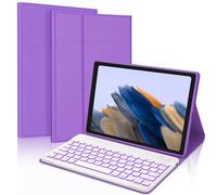 IVEOPPE Backlit Keyboard Case for Samsung Galaxy Tab A8 10.5 inch 2022, Magnetic Detachable Wireless Bluetooth Keyboard with Slim Lightweight Stand Cover for Tab A8 (Model: SM-X200/X205/X207) Purple