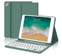 IVEOPPE Coque Clavier pour iPad 6/5 EME Generation/Pro 9.7/Air 2/Air 1 9.7", Étui Keyboard AZERTY Français Layout sans Fil Bluetooth Amovible avec Porte Crayon pour iPad 9.7 Pouces 2018, Vert foncé