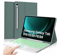 IVEOPPE Coque Clavier pour Samsung Galaxy Tab S9 FE/S10 FE 10.9"/S9 11" avec Touchpad, Coque Clavier AZERTY Français Rétroéclairé Bluetooth pour Samsung Tab S10 FE/S9 FE 10.9"/S9 11", Vert Foncé