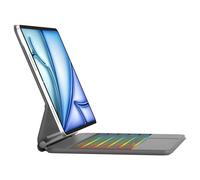 IVEOPPE Étui avec clavier pour iPad Air 11" (M3/M2) 2025/2024, Air 5e/4ème 11" et Pro 11 (4e/3e/2e/1ère génération), couleurs arc-en-ciel rétroéclairé avec clavier trackpad, support cantilever