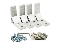 Iverntech Lot de 4 coins pour pince d’assemblage de connecteur de profilé d’aluminium d’extrudeuse standard de la série 4040 avec fente de 8 mm avec 16 écrous en T M8 + 16 vis M8 + 1 clé