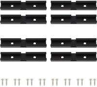 Iverntech Lot de 8 croisillons de rail en T noir - Pièces cruciformes en aluminium anodisé avec vis à bois pour scie de table, routeur, table