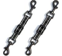 IVIA PET Lot de 2 clips de sécurité pour collier de chien avec fermoirs à double extrémité | Clip de secours réglable pour harnais et colliers de chien, entraînement pour la marche, la course et la