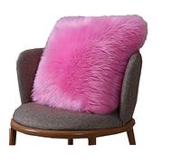 Ivie Housse de coussin en fausse fourrure de Mongolie pour canapé Deluxe Home série décorative en laine mérinos super douce 45,7 x 45,7 cm/50,8 x 50,8 cm (rose, 50,8 x 50,8 cm)