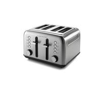 iviera&bar Grille-pain - Toaster 4 tranches en acier inoxydable 1800W | 5 niveaux de brunissage, fonction décongélation et réchauffage, deux commandes, tiroir ramasse-miettes, design moderne