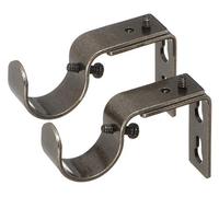 Ivilon Lot de 2 supports de projection courts pour tringles à rideaux - Pour tringles de 1 ou 1 1/8" - Étain