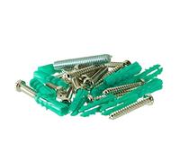 Ivilon Lot de vis pour tringle à rideaux. 2 goujons filetés 1/4-20. 12 chevilles et vis murales. 6 vis #10-24. Couleur nickel