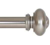 Ivilon Tringle à rideau de fenêtre - Design de bouton - 2,5 cm - 71 à 122 cm - Nickel satiné