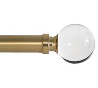 Ivilon Tringle à rideau pour fenêtre - Boule acrylique - Tringle de 2,5 cm - 71,1 à 122 cm - Or chaud
