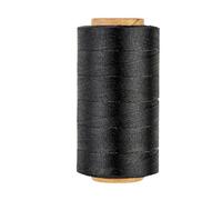 IVISIN Cordon ciré fin 100% polyester - 0,45 mm - 3 plis - Pour couture du cuir, loisirs créatifs, tissus d'ameublement, fabrication de bijoux en micro macramé, perlage, micro tressage - Noir
