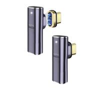 IVIVTOR Adaptateur USB C Magnétique - Lot De 2 140W Magnetic USB-C 90 Degrés 40gb/s 24 Broches Adapter Compatible avec Les Ordinateurs Portables Tablettes Téléphones