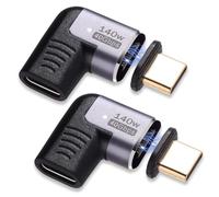 IVIVTOR Adaptateur USB C Magnétique - Lot De 2 140W Magnetic USB-C Angle 40gb/s 24 Broches Adapter Compatible avec Les Ordinateurs Portables Tablettes Téléphones