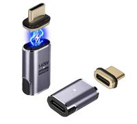 IVIVTOR Adaptateur USB C Magnétique - Lot De 2 140W Magnetic USB-C Droit 40gb/s 24 Broches Adapter Compatible avec Les Ordinateurs Portables Tablettes Téléphones