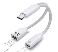 IVIVTOR Adaptateur USB C OTG - Répartiteur Câble 2 in 1 avec Charge Rapide PD 100W & Port USB A 2.0 Compatible TV Téléphone Ordinateurs Portables - Blanc