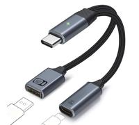 IVIVTOR Adaptateur USB C OTG - Répartiteur Câble 2 in 1 avec Charge Rapide PD 100W & Port USB A 2.0 Compatible TV Téléphone Ordinateurs Portables - Gris