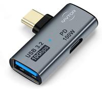 IVIVTOR Adaptateur USB C OTG - Splitter 2 en 1 avec PD 100W Charge Rapide & Port USB A 3.2 pour TV MacBook Téléphone