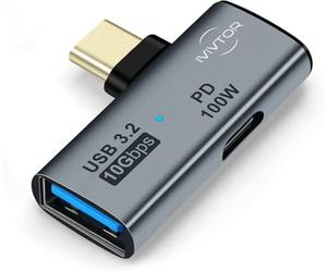 IVIVTOR Adaptateur USB C OTG - Splitter 2 en 1 avec PD 100W Charge Rapide & Port USB A 3.2 pour TV MacBook Téléphone