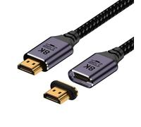 IVIVTOR Câble magnétique HDMI 8 K - 0,5 m 4 K @ 120 Hz - Haute vitesse - Câble HDMI 2.1 - Pour ordinateur portable, HDTV, PC, lecteur DVD, projecteur