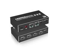 IVIVTOR HDMI Matrice 2x2 4K@60Hz - Commutateur HDMI Matrix 2 Entrées 2 Sorties avec Télécommande IR, Prend en Charge Dolby Digital DTS & Dolby HD, HDCP 1.4, HDMI 1.4, YUV 4:2:0 3D pour Home Cinéma