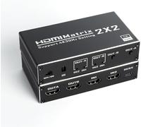 IVIVTOR Splitter HDMI 2 Sorties - HDMI Matrix 2x2 4K avec télécommande IR prenant en Charge Dolby Digital Ultra 4K à 60 Hz 3D YUV 4:2:0 HDCP 1.4