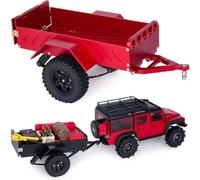 IVLAZLRG AMK 360G Aluminium RC Trailer Compatible avec 1/18 1/24 Crawlers tels Que SCX24 AX24 K10 F150 en Rouge(Red)
