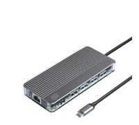 IVLAZLRG ORICO 11-en-1 USB C Station d'accueil de Type C à 4K30Hz Adaptateur HDMI PD100W SD TF USB 3.0 Hub Compatible avec Divers appareils(11-in-1)