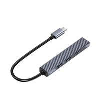 IVLAZLRG ORICO Aluminium Type C USB 3.0 Hub 4 Port Multi Splitter avec Lecteur de Carte SD PD60W TF et OTG pour Les Accessoires PC compatibles(USB C Stripe USB3.0)