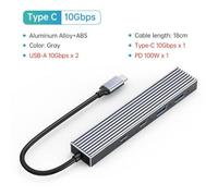 IVLAZLRG ORICO USB 3.2 Type C Hub avec 4 Ports Prend en Charge PD100W SD TF TF Splitter et Adaptateur OTG pour Les Accessoires PC et Ordinateur(DHF-2U2C)