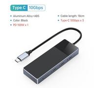 IVLAZLRG ORICO USB 3.2 Type C Hub avec 4 Ports Prend en Charge PD100W SD TF TF Splitter et Adaptateur OTG pour Les Accessoires PC et Ordinateur(DH-4C)