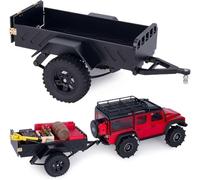 IVLAZLRG Trailer AMK 360G en Aluminium RC pour 1/18 1/24 Crawlers Compatible avec Divers modèles, y Compris SCX24 AX24 Bronco K10 F150 en Couleur Rouge(Black)