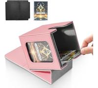 IVODEELA Deck Box,Boîte de Rangement pour Carte Magic Commander Compatible avec Yugioh MTG TCG Cartes,étui magnétique en cuir PU Jusqu'à 100+ double manchette Cartes,2 compartiments 1 toploader,Rose