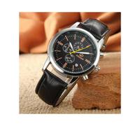 (Ivoire) Montre homme décontractée à la mode et bracelet décontracté à trois yeux et six points de couture