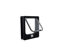 IVOL Chatière - Avec fonction de fermeture - Installation facile - Porte pour chat - Fermeture magnétique 4 voies (M - 19 x 22 x 5,5 - Noir)