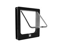 IVOL Chatière - Avec fonction de verrouillage - Installation facile de la porte pour chats - Fermeture magnétique à 4 voies (XL - 25x29x5,5 cm - Noir)