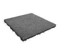 IVOL Dalle en caoutchouc anti-chute - 75 mm de hauteur - 50 x 50 cm - Gris