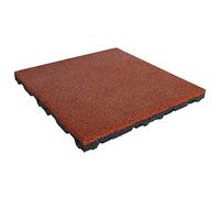 IVOL Dalle en caoutchouc anti-chute - 75 mm de hauteur - 50 x 50 cm - Rouge