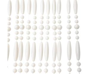 IVOL Rideau de porte - Rideau anti-mouches en perles - 90 x 220 cm (Robin, blanc)